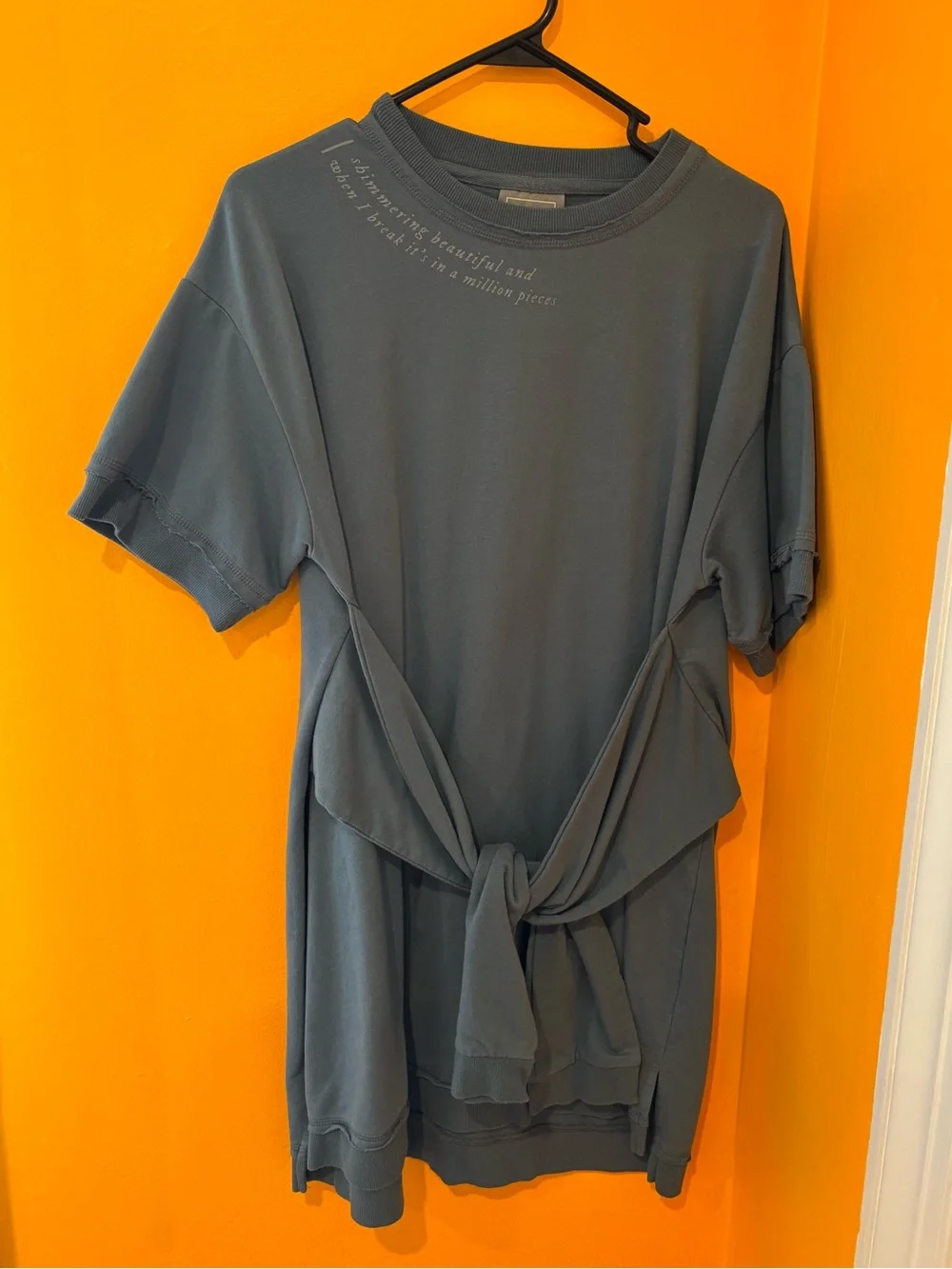 Taylor Swift Washed Blue Script Sleeve Sweatshirt Dress - Picture 1 of 7
